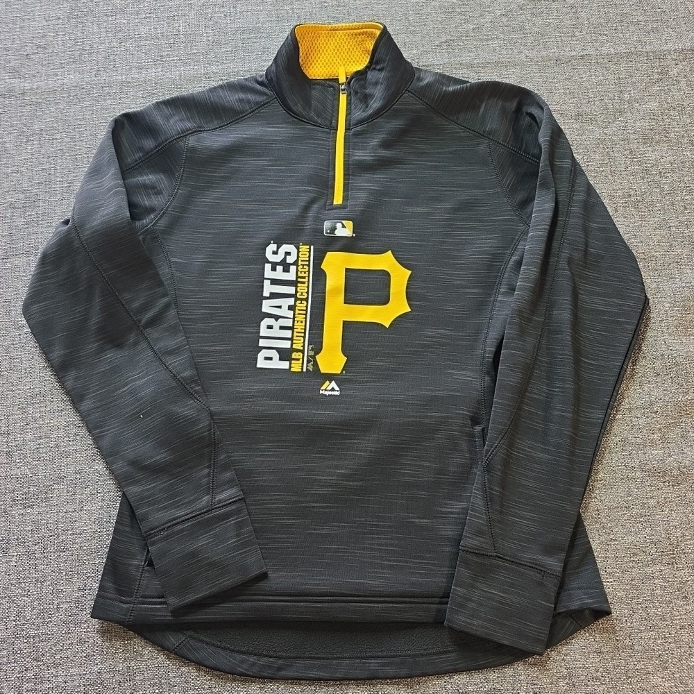 Pittsburgh Pirates MLB Majestic Therma Base Sweatshirt Size S‎ Baseball 1/4 Zip